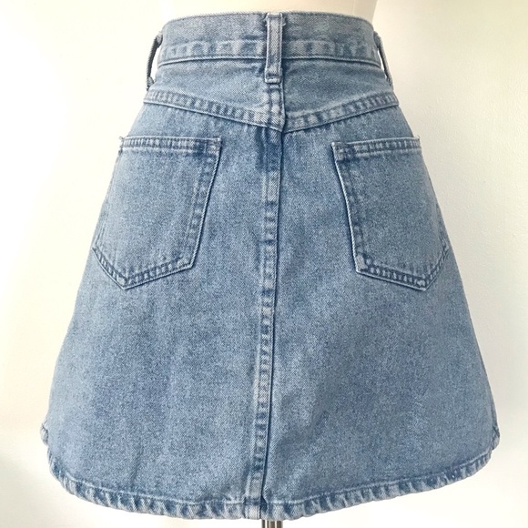 Vintage 90’s LA Blues button up denim jean mini skirt - Picture 5 of 6